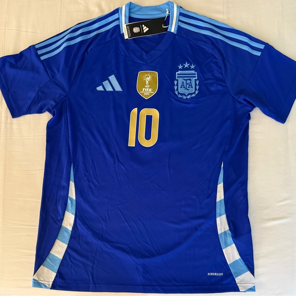 Adidas Argentina National Team Away 23/24 Soccer Jersey Messi 10 Men’s Size